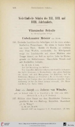 Niederländische Schulen des XVI., XVII. und XVIII. Jahrhunderts (Nr. 116 - 336)