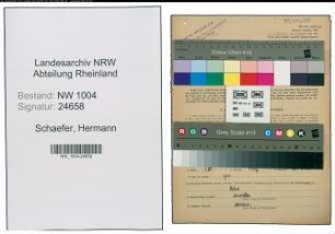 Entnazifizierung Hermann Schaefer , geb. 18.09.1898 ()