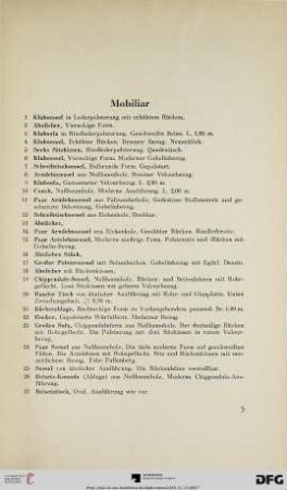 Mobiliar (Nr. 1-143)