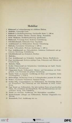 Mobiliar (Nr. 1-143)