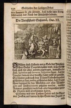 550-564, Die Keuschheit Susannä. Susanna unschuldig erklärt und vom Tod errettet. Der Abgott Bel und der Drach. Die Erlösung Daniels. Die zwölff kleinern Propheten.