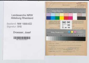 Entnazifizierung Josef Droesser, geb. 17.01.1902 (Arbeiter)