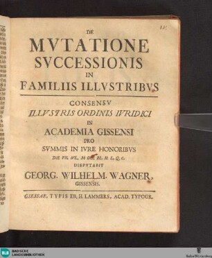 De Mvtatione Svccessionis In Familiis Illvstribvs