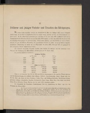 II. Früherer und jetziger Verkehr und Ursachen des Rückganges.