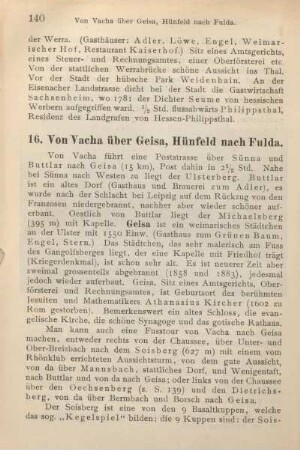 16. Von Vacha über Geisa, Hünfeld nach Fulda.
