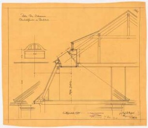 Villa Ostermann, Darmstadt Projekt II: Dachfenster: Schnitt, 1:25