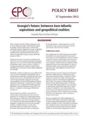 Georgia's future: between Euro-Atlantic aspirations and geopolitical realities