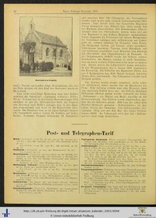 Post- und Telegraphen-Tarif.