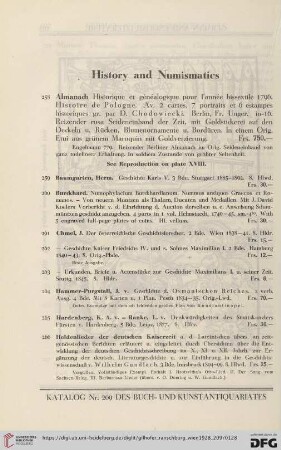History and Numismatics (No. 258 - 272)