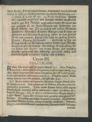 Caput III. Politicum