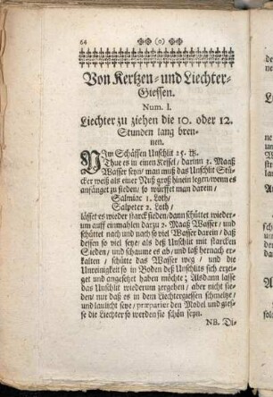 Von Kertzen- und Liechter-Giessen.