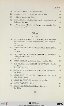 Silber (II. Teil) (Nr. 270-309)