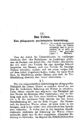 Das Ueben : eine pädagogisch- psychologische Entwicklung