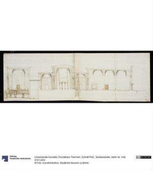 Diocletians Thermen, Schnitt FNQ , Südwestseite