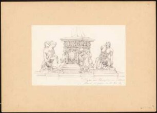 Neptunbrunnen, Messina: Perspektivische Detailansicht