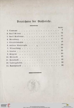 Verzeichniss der Stahlstiche