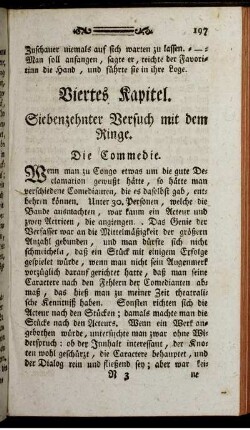 Viertes Kapitel. Siebenzehnter Versuch mit dem Ringe.