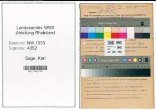 Entnazifizierung Karl Sage , geb. 06.04.1902 (Steiger)