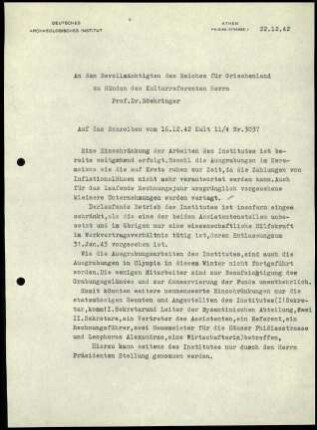 DAI Athen an E. Boehringer