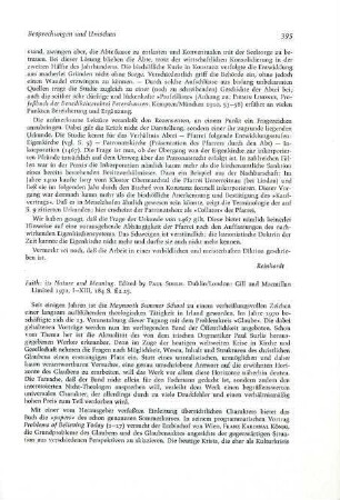 395-396 [Rezension] Faith: its nature and meaning