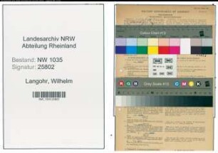 Entnazifizierung Wilhelm Langohr , geb. 05.03.1897 (Angestellter)