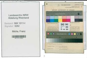 Entnazifizierung Franz Micha , geb. 08.08.1902 (Stadtinspektor)