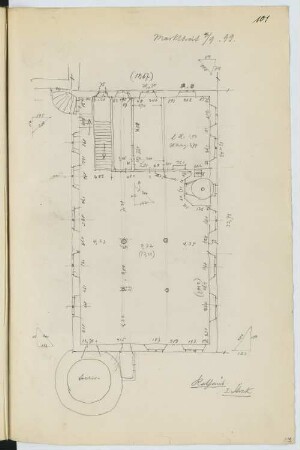 Rathaus, Marktbreit: Grundriss 1.OG (aus: Skizzen- und Fotoalbum 16)
