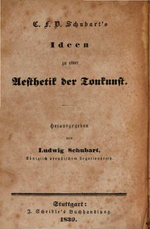C. F. D. Schubart's gesammelte Schriften und Schicksale, 5. Ideen zu einer Aesthetik der Tonkunst