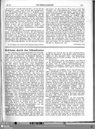 Reklame durch das Schaufenster