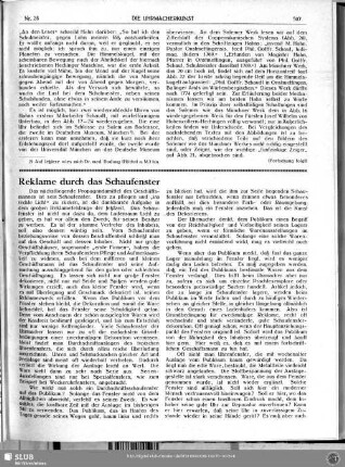 Reklame durch das Schaufenster