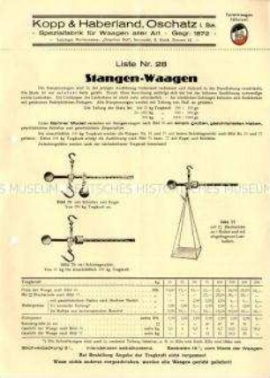 Liste Nr. 28 / Stangen-Waagen