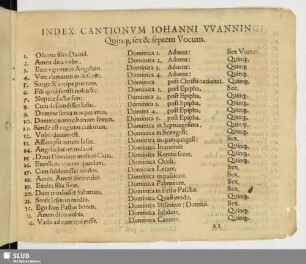 Index cantionum