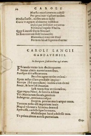 Caroli Langii Gandauensis.
