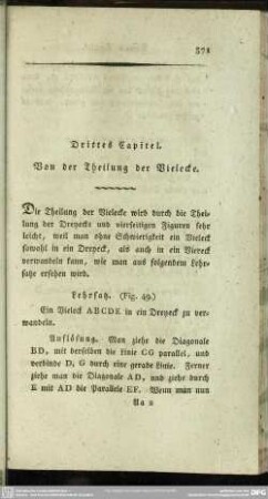 Drittes Capitel. Von der Theilung der Vielecke