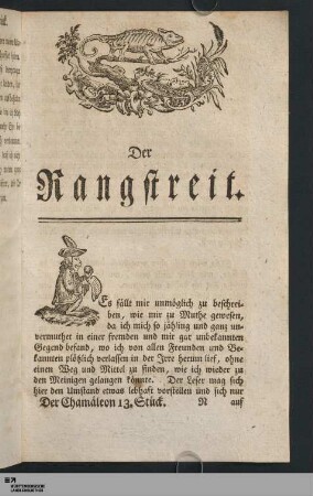 13. Stück: Der Rangstreit