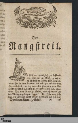 13. Stück: Der Rangstreit