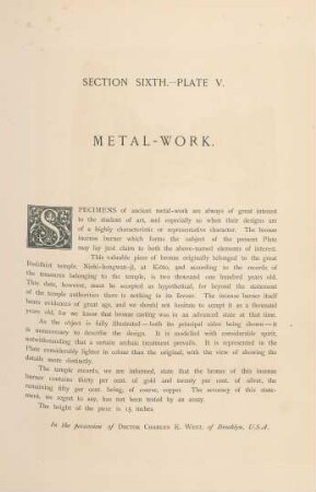 Plate V. Metal-work