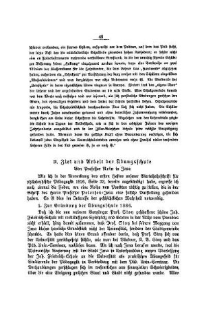 Herr Professor Petersen in Jena und sein Angriff auf die Übungsschule des Pädag. Universitäts-Seminars (1886-1923) : II. Ziel und Arbeit der Übungsschule