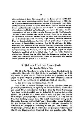 Herr Professor Petersen in Jena und sein Angriff auf die Übungsschule des Pädag. Universitäts-Seminars (1886-1923) : II. Ziel und Arbeit der Übungsschule