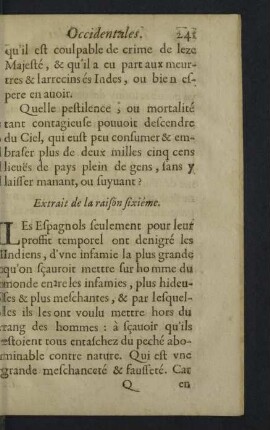 Extrait de la raison sixième.