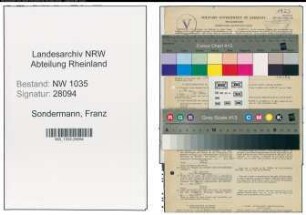Entnazifizierung Franz Sondermann , geb. 17.02.1884 (Technischer Grubenbeamter)