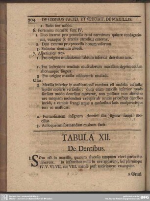 Tabula XII. De Dentibus