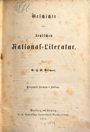 Geschichte der deutschen Nationalliteratur