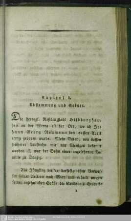 Capitel I. Abstammung und Geburt