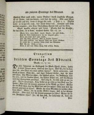 Evangelium am dritten Sonntage des Advents. - Evangelium am vierten Sonntage des Advents.