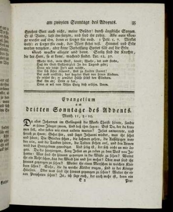 Evangelium am dritten Sonntage des Advents. - Evangelium am vierten Sonntage des Advents.