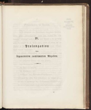 IV. Prolongation der sogenannten combinirten Abgaben.