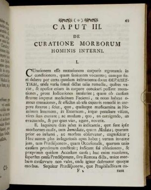 Caput III. De Curatione Morborum Hominis Interni.