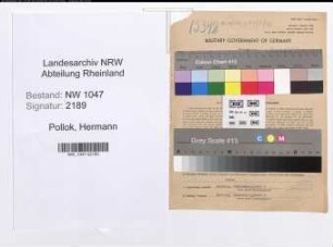 Entnazifizierung Hermann Pollok , geb. 10.11.1910 (Angestellter)