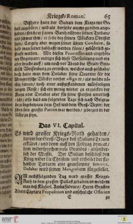 Das VI. Capitul